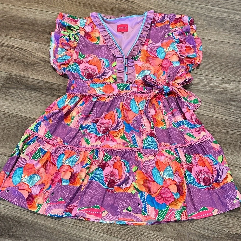 NWOT Marie by Victoria Dunn Multicolored Floral Soleil Allura Dress Size 3XL - Picture 4 of 14